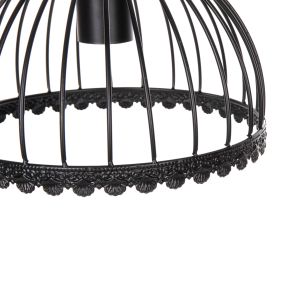 Chandelier Hm4086 with 3 lamps with black metal caps D22x123hcm