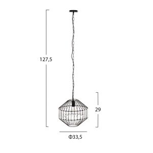 Chandelier Hm4092 with black metal shade D33.5x29-127.5hcm