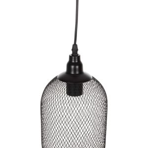 Chandelier Hm4104 with 3 lamps black metal with mesh caps D24x123hcm