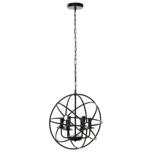Chandelier Hm4127 black metal with 6 bulbs D42x108hcm