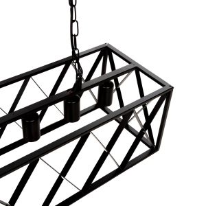 Chandelier Hm4128 with 6 lamps with black metal frame 77.5x25x101hcm