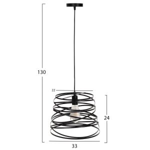 Chandelier Hm4129 with black metal shade 22-33x130hcm