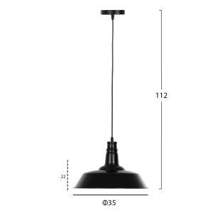 Chandelier Hm4136 with black metal shade D35x112hcm