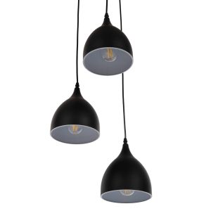 Chandelier Hm4137 with 3 lamps black metal D33x33-115hcm