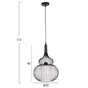 Chandelier Hm4185 black metal D30x115hcm