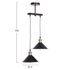 Chandelier Hm7531.11 black metal - bronze socket Φ21.5x135cm.