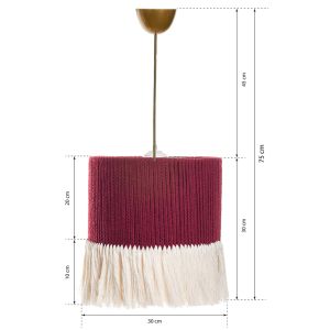 Chandelier Hm7653,06 with white ropes Maroon D30x80h