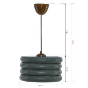 Chandelier Hm7655,01, green wooden rings D23x57