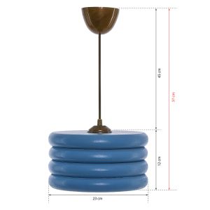 Chandelier Hm7655.02, blue wooden rings D23x57