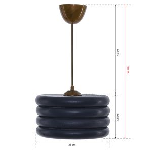 Chandelier Hm7655,03, gray wooden rings D23x57