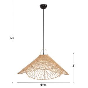 Chandelier Hm7879.02 rattan in natural color D80x31x126hcm