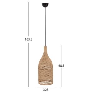 Chandelier Hm7884 rattan in natural color D28x163.5hcm