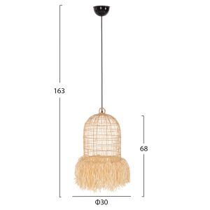 Chandelier Hm7891 palm leaf fiber in natural color D30x163hcm