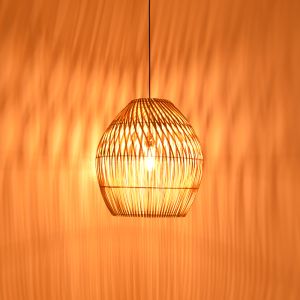 Chandelier Irden rattan in natural lampshade D50x40cm