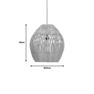 Chandelier Irden rattan in natural lampshade D50x40cm