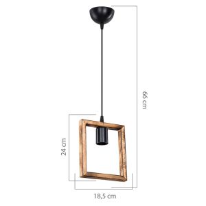 Isolate chandelier E27 in walnut color 18.5x3x66cm
