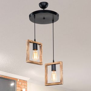 Isolate E27 chandelier in walnut color D43x83cm