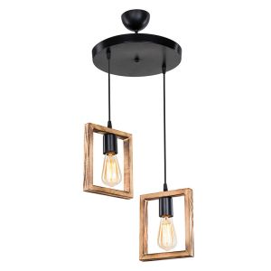 Isolate E27 chandelier in walnut color D43x83cm