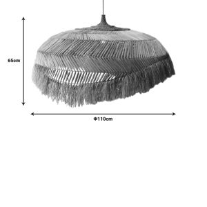 Izert chandelier made of sisal in natural color D110x65cm