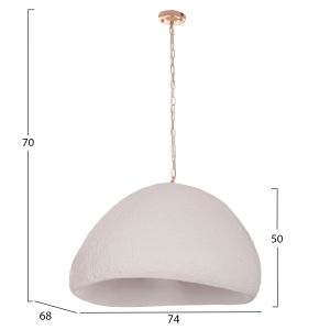 Jaylen Chandelier Hm4703.02xl fiber cement in white 74x68x50-70cm.