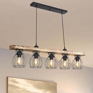 Chandelier Jazzy E27 in walnut-black color 100x12x75cm