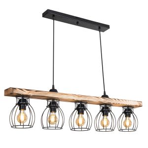 Chandelier Jazzy E27 in walnut-black color 100x12x75cm