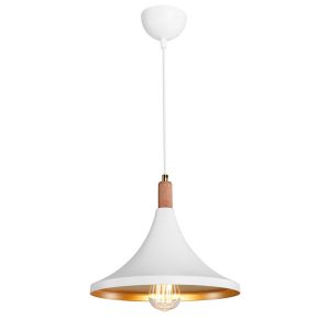 Chandelier Keen E27 in white Color-natural D29.5x70cm