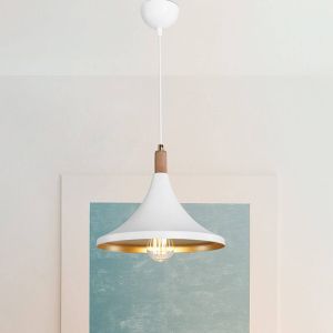 Chandelier Keen E27 in white Color-natural D29.5x70cm