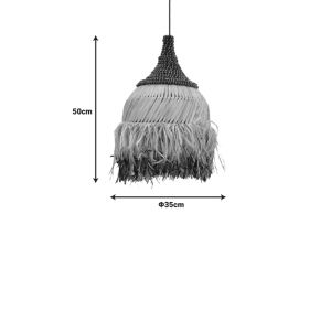 Kentel sisal chandelier in natural black color D35x50cm