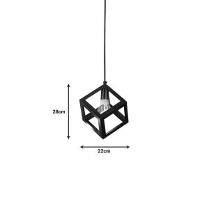 Chandelier Kibe black metal 22x28cm