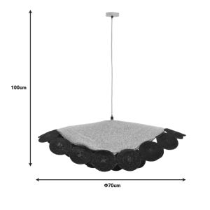 Chandelier Kono Inart Natural-black D70x100cm