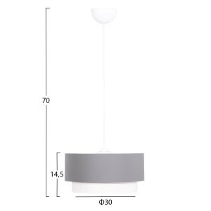 Chandelier Kriks Hm4706.01 Pvc in white-gray Φ30x70hcm.