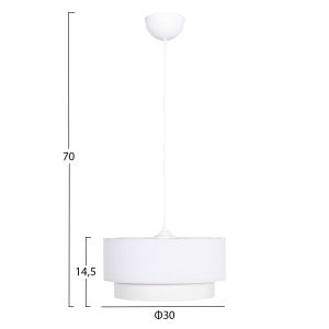 Chandelier Kriks Hm4707.01 Pvc in white Φ30x70hcm.