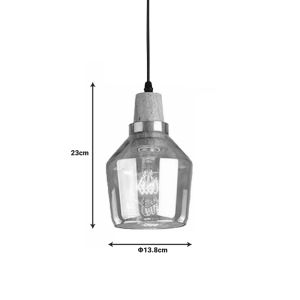 Chandelier Kure natural metal-glass D13.8x23cm