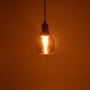 Chandelier Kure natural metal-glass D13.8x23cm