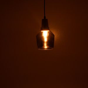 Chandelier Kure gray metal-glass D13.8x23cm