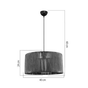 Chandelier Lambu single E27 in brown lampshade Φ40x20cm