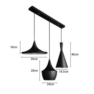 Chandelier Latren I black-gold metal 84x30x100cm