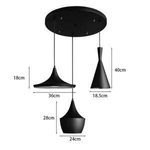 Chandelier Latren Ii black-gold metal 50x50x100cm