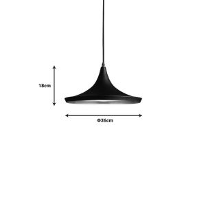 Chandelier Latren black-gold metal 36x18cm