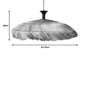 Leonire Abaca chandelier in natural color D110x48cm
