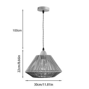 Ligua chandelier with metal rope in natural shade 30x22cm