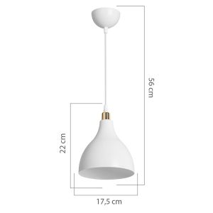 Chandelier Lofty E27 in white color D18x56cm