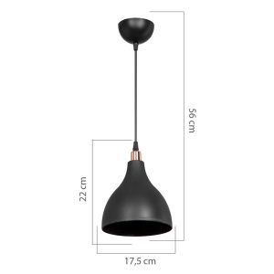 Chandelier Lofty E27 in black color D18x56cm