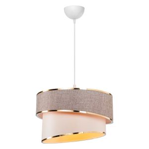 Chandelier Loopy E27 color white/beige/mocha mousse D30x63cm