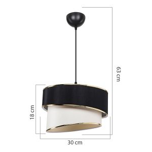 Chandelier Loopy E27 color white/black D30x63cm