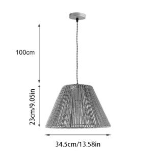 Lubuto chandelier with one lamp, metal rope in natural color 34.5x23cm