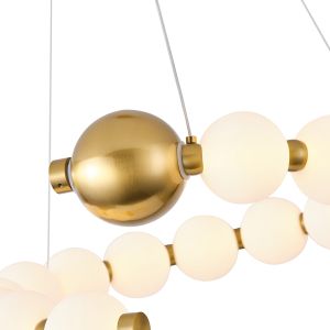Chandelier Metal Led 20w 1560lm 3000k 530x150mm brass - milky white Arte Illumina Trea