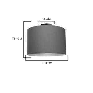 Chandelier Momoa fabric in gray color D30x21cm