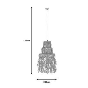 Nairan Inart chandelier E27 Natural D30x125cm